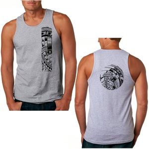 Men's Cotton Tank - Samoan Polynesian Tattoo Print